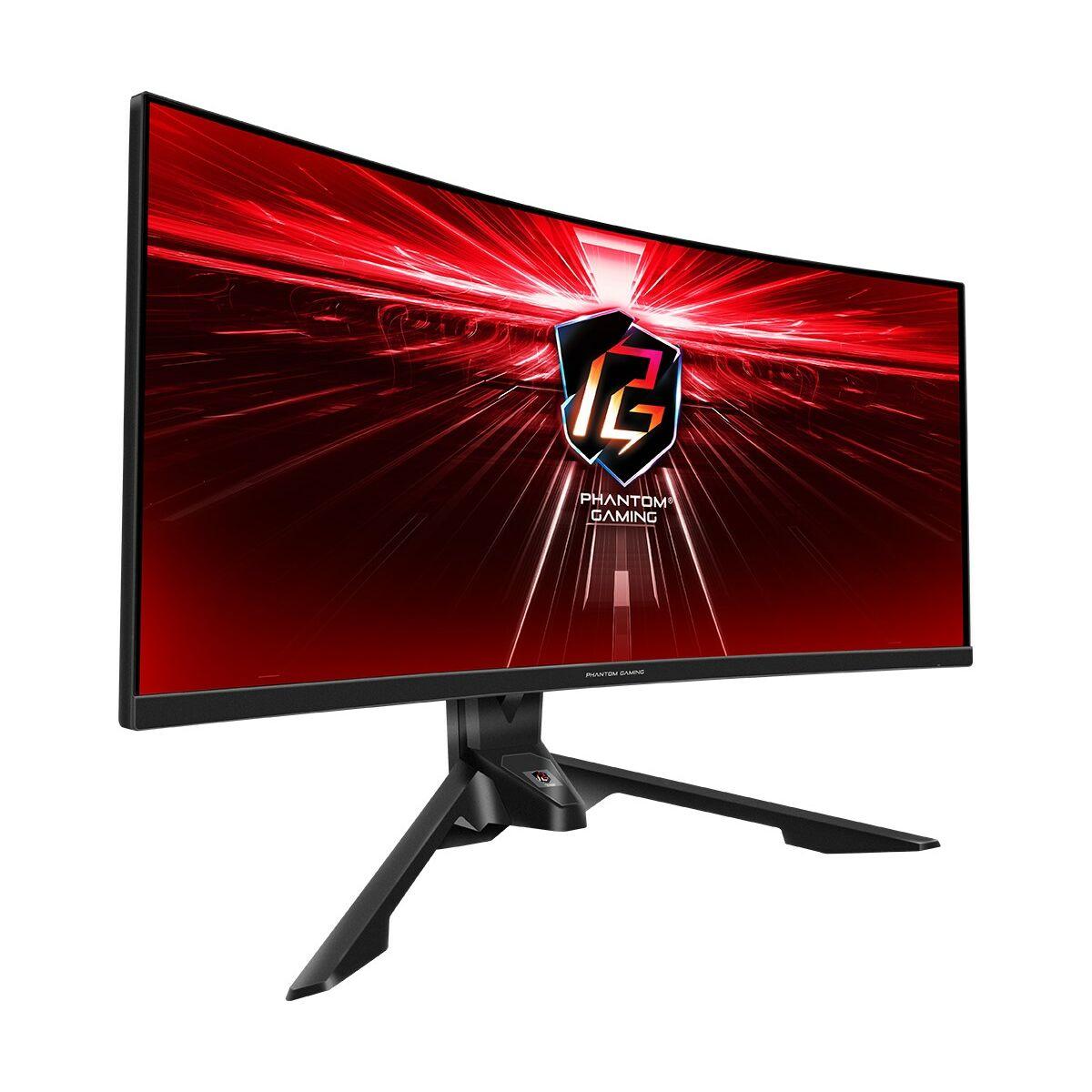 Asrock 34 Phantom Gaming WQHD Curved Gaming Monitor [PG34WQ15R3A] 3440 x 1440 1ms 2 HDMI DP 165Hz HDR 400 Wi-Fi Antenna Mini-OL