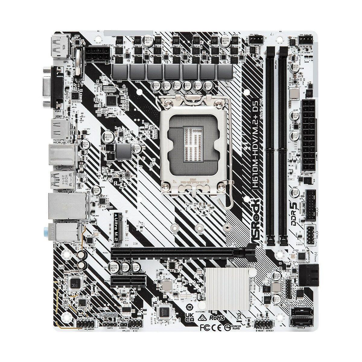 Asrock H610M-HDV/M.2+ D5 Intel H610 LGA 1700 micro ATX (ASRock H610M-HDV/M.2+ D5 - bundkort -)