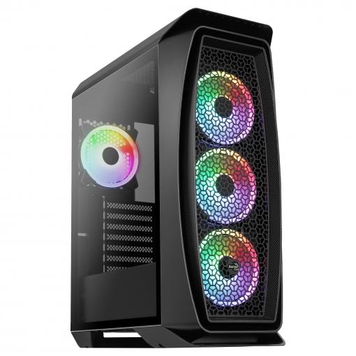 Semirimorchio Aeroolool aere duo case atx, micro atx, mini -itx - illuminazione temperata cristallina - illuminazione LED RGB -