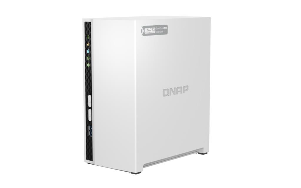 QNAP NAS TOWER 2BAY ARM 4CORE 2.0GHz 2xSATA 6GB/S 3.5"/2.5" 2GB RAM ON-BOARD 1xGBE, 1xUSB3.2 GEN1, CAPACITA MAX 18TB A BAY