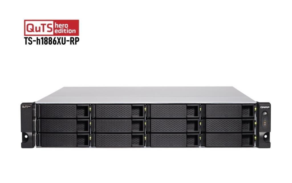 NAS RACK 2U QNAP TS-h1886XU-RP-R2-D1622-32G 18HD 4P 2.5GBE 2P 10GBE SFP+ USB 3.2 RAM 32GB DDR4 INTEL XEON D-1622 4C 2XPOWER