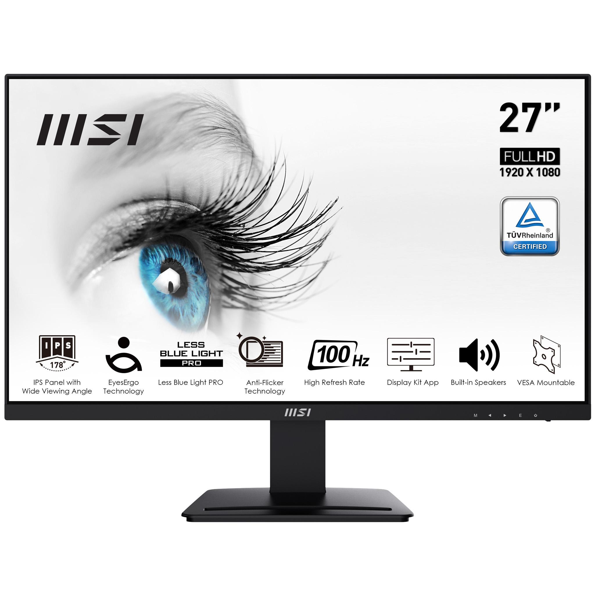 MON 27IPS HDMI DP VGA BK MM FHD MSI PRO MP273A BLACK 16:9