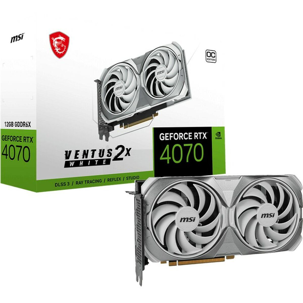 MSI GeForce RTX 4070 VENTUS 2X WHITE 12G OC NVIDIA 12 GB GDDR6X (GPU NV 4070 Ventus 2X WHITE 12G OC Fan)