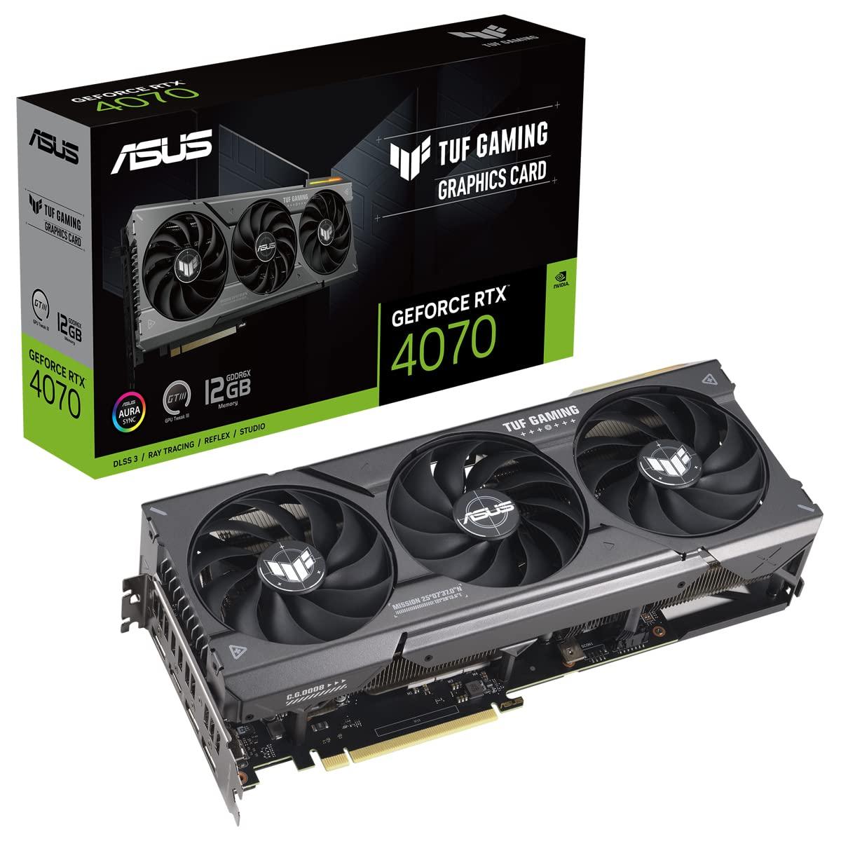 ASUS SCHEDA VIDEO NVIDIA GEFORCE TUF GAMING RTX 4070 12GB GDDR6X DLSS 3 HDMI/DISPLAY-PORT TUF-RTX4070-12G-GAMING