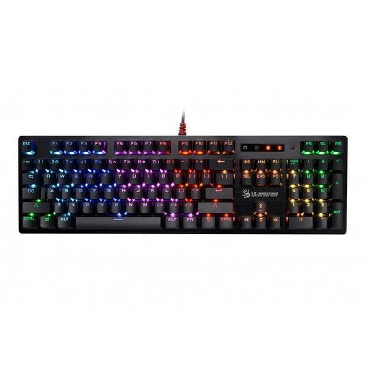 Tastiera A4 Tech B820R QWERTY Nero Multicolore