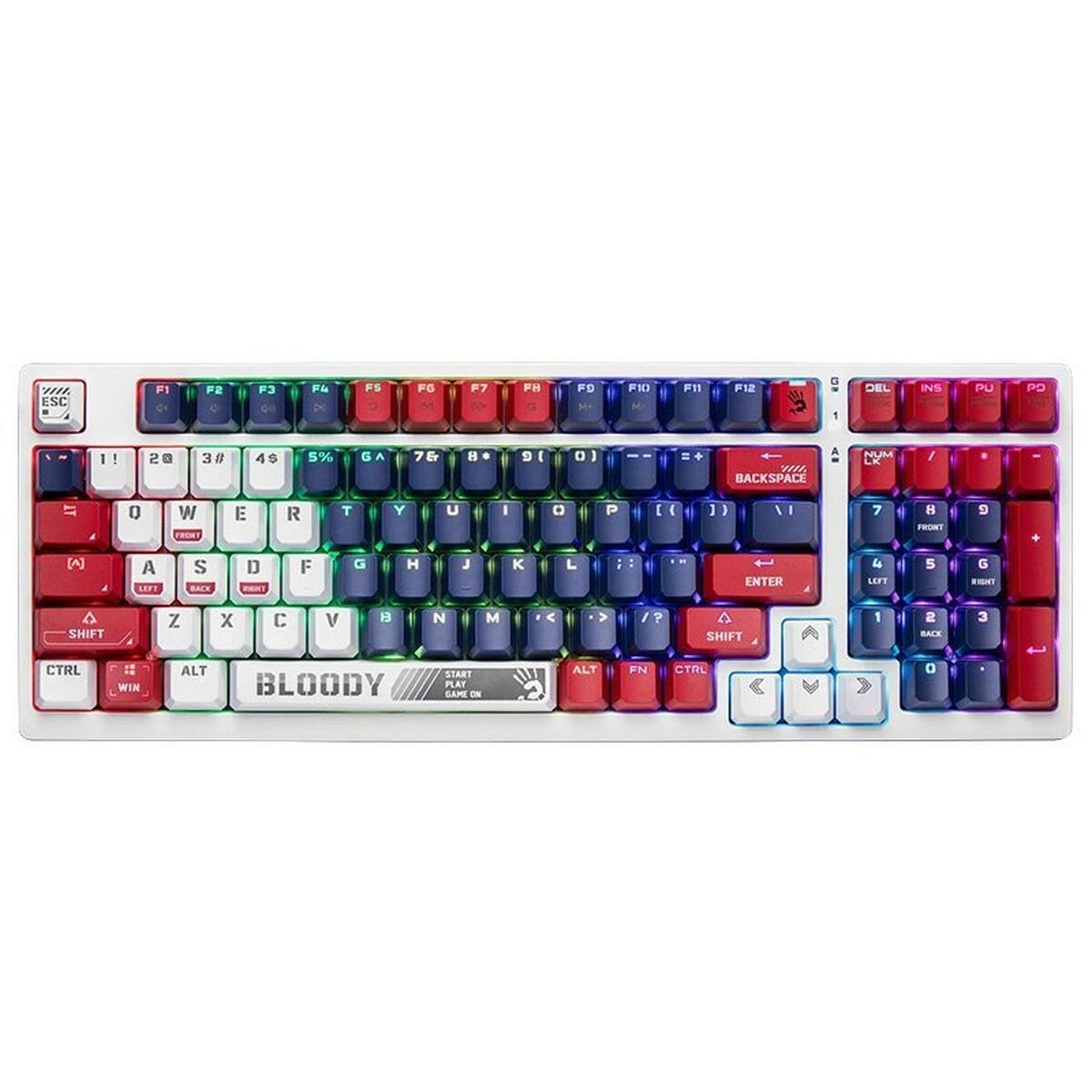 Tastiera A4 Tech A4TKLA47263 Bianco Multicolore QWERTY