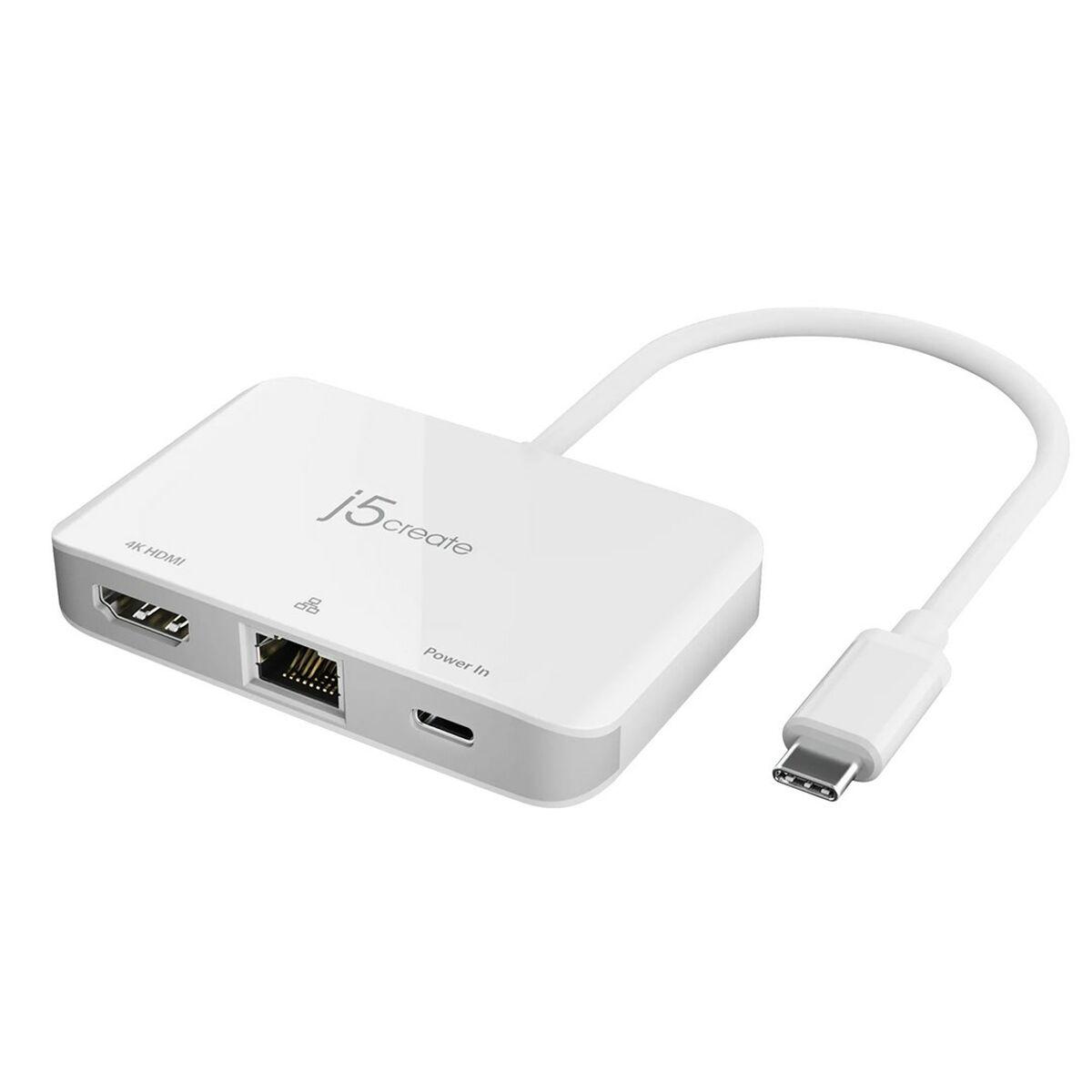 j5create JCA351-N Adattatore Ethernet da USB-CÂ® a HDMIâ¢ 4K (USB-C TO 4K HDMI ETHERNET - ADAPTER)