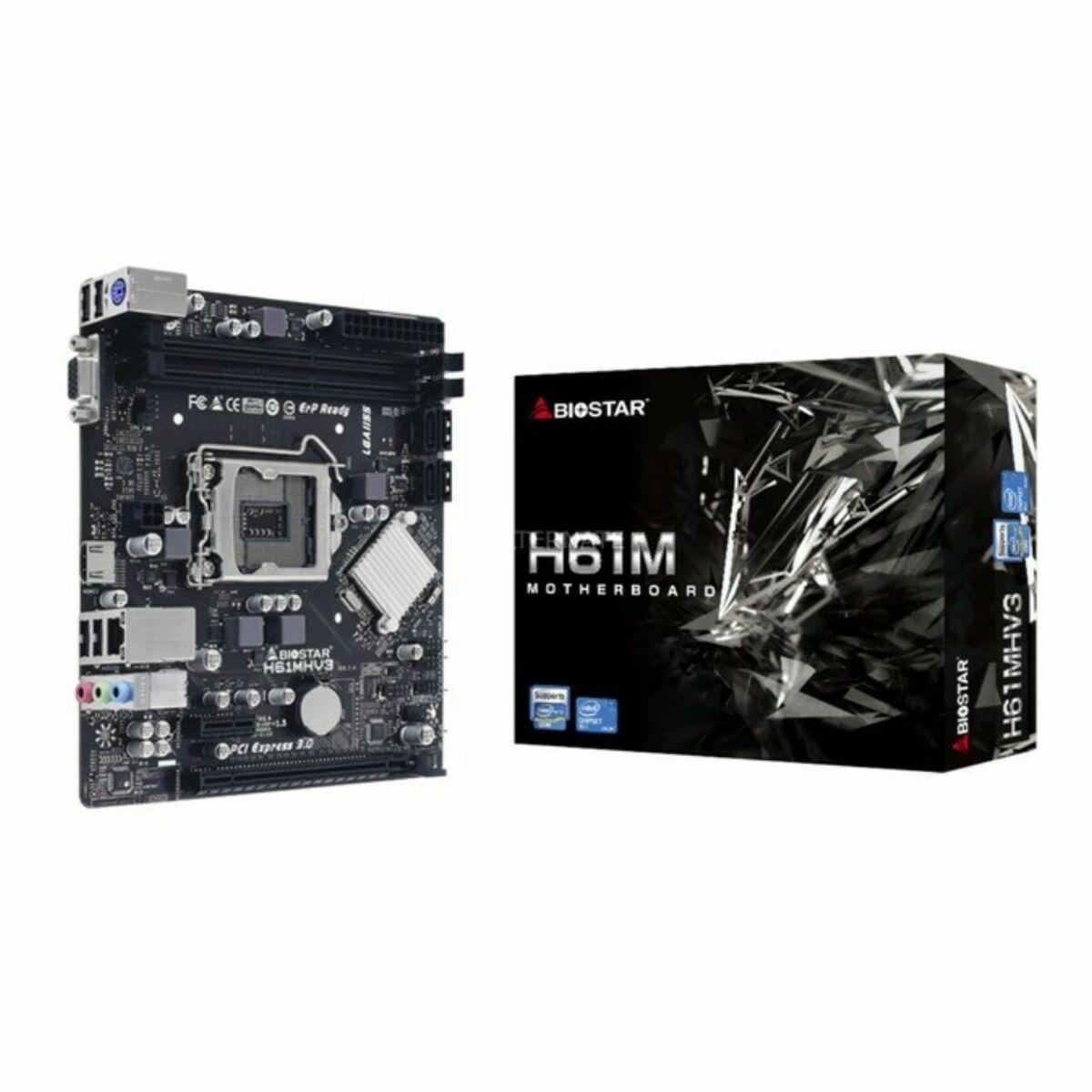 MB BIOSTAR H61MHV3 LGA 1155 H61 2DDR3 VGA+HDMI PCIE, 4*SATA mATX