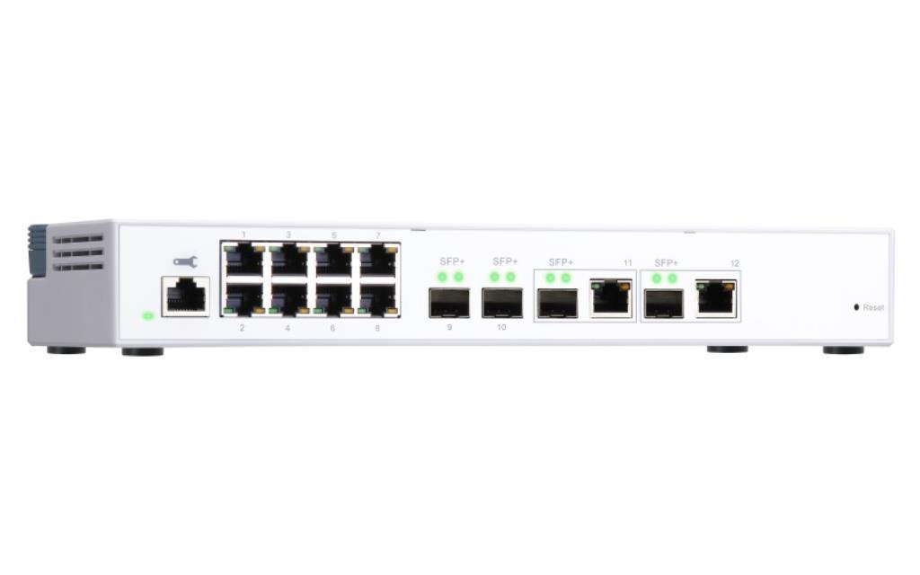 QNAP SWITCH QSW-M408-2C, managed, 8 port 1Gbps, 2 port 10G SFP+/ NBASE-T Combo, 2 port 10G SFP+