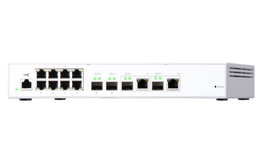 QNAP SWITCH QSW-M408-2C, managed, 8 port 1Gbps, 2 port 10G SFP+/ NBASE-T Combo, 2 port 10G SFP+