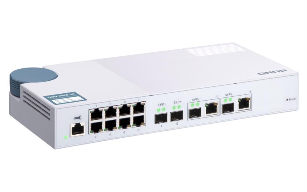 QNAP SWITCH QSW-M408-2C, managed, 8 port 1Gbps, 2 port 10G SFP+/ NBASE-T Combo, 2 port 10G SFP+