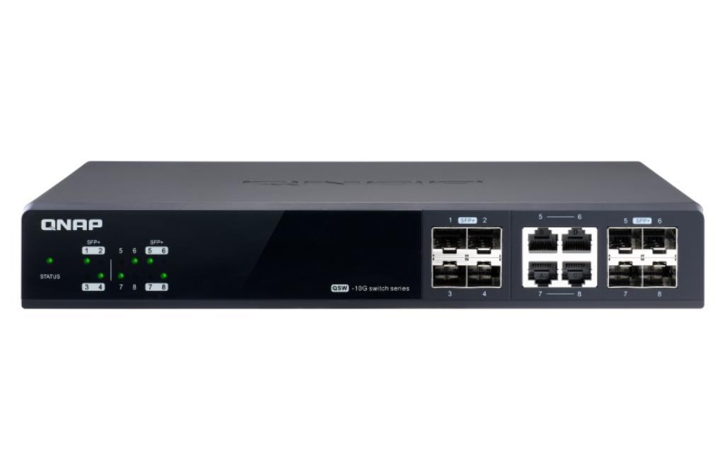 QNAP QSW-M804-4C switch di rete Gestito 10G Ethernet [100/1000/10000] Nero (QNAP QSW-M804-4C SWITCH 4 x,10GB SFP+ + 4 x COMBO 1