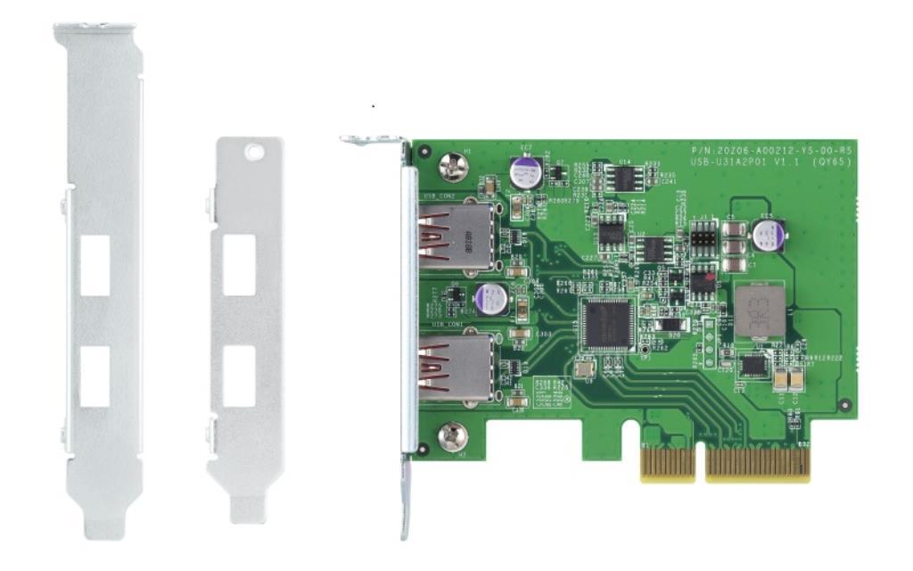 QNAP ACC QXP-10G2U3A, USB 3.2 Gen 2 dual-port PCIe expansion card