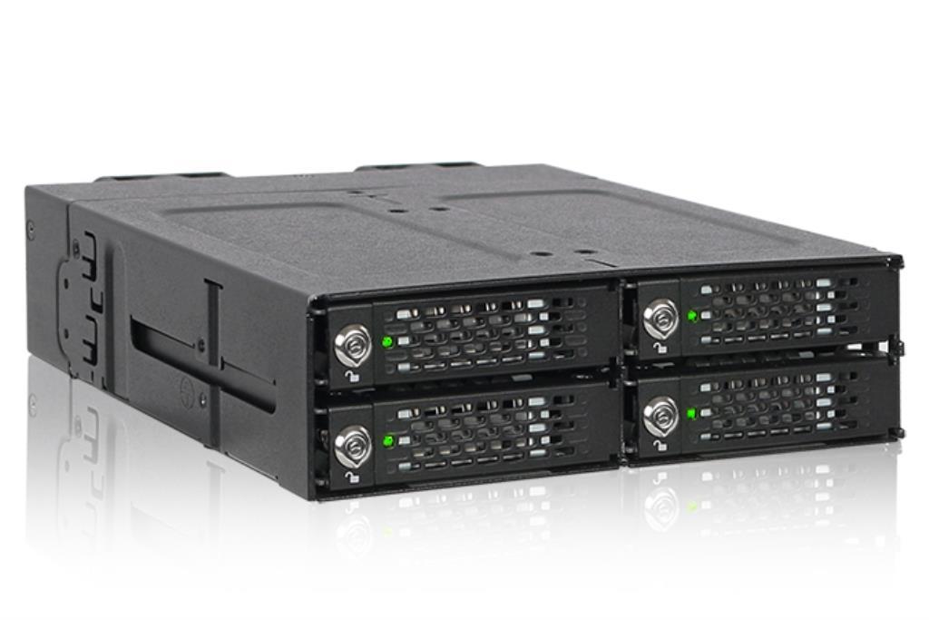 Rack completamente rimovibile in metallo 4 bays SSD NVMe M.2 per bay dI HDD 5.25"