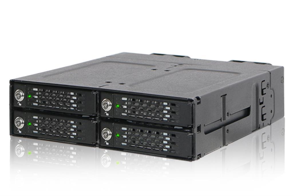 Rack completamente rimovibile in metallo 4 bays SSD NVMe M.2 per bay dI HDD 5.25"