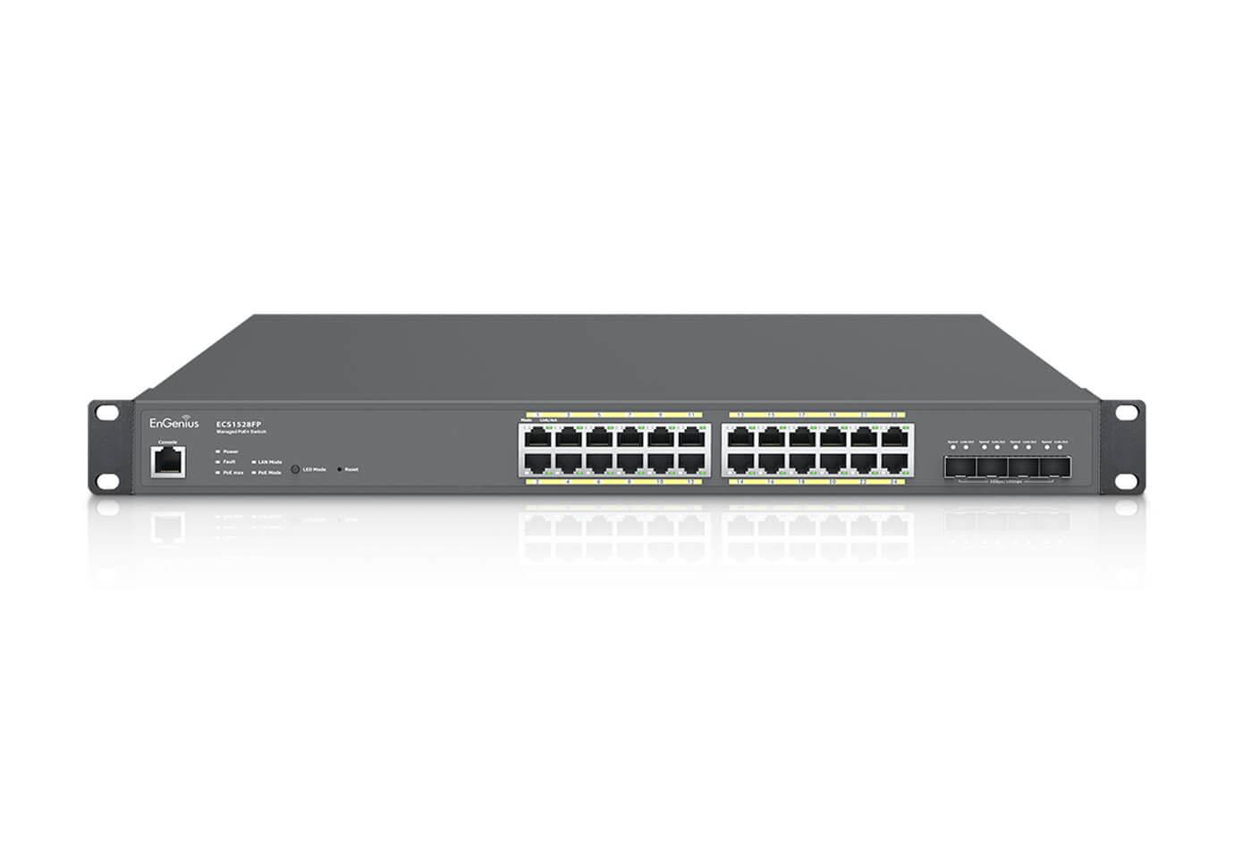 28-Port 24x 1GbE 410W 24x PoE at 4x SFP 19" Betrieb on Premise Cloud Managed PoE Extended Mode PD Lifeguard Continuous P