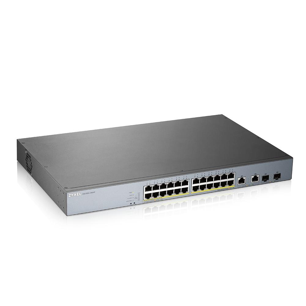 SWITCH ZYXEL GS1350-26HP NebulaFlex Switch Managed per CCTV 24p Gigabit PoE (375W) 2p Combo Gigabit Uplink MngCloud 1Y