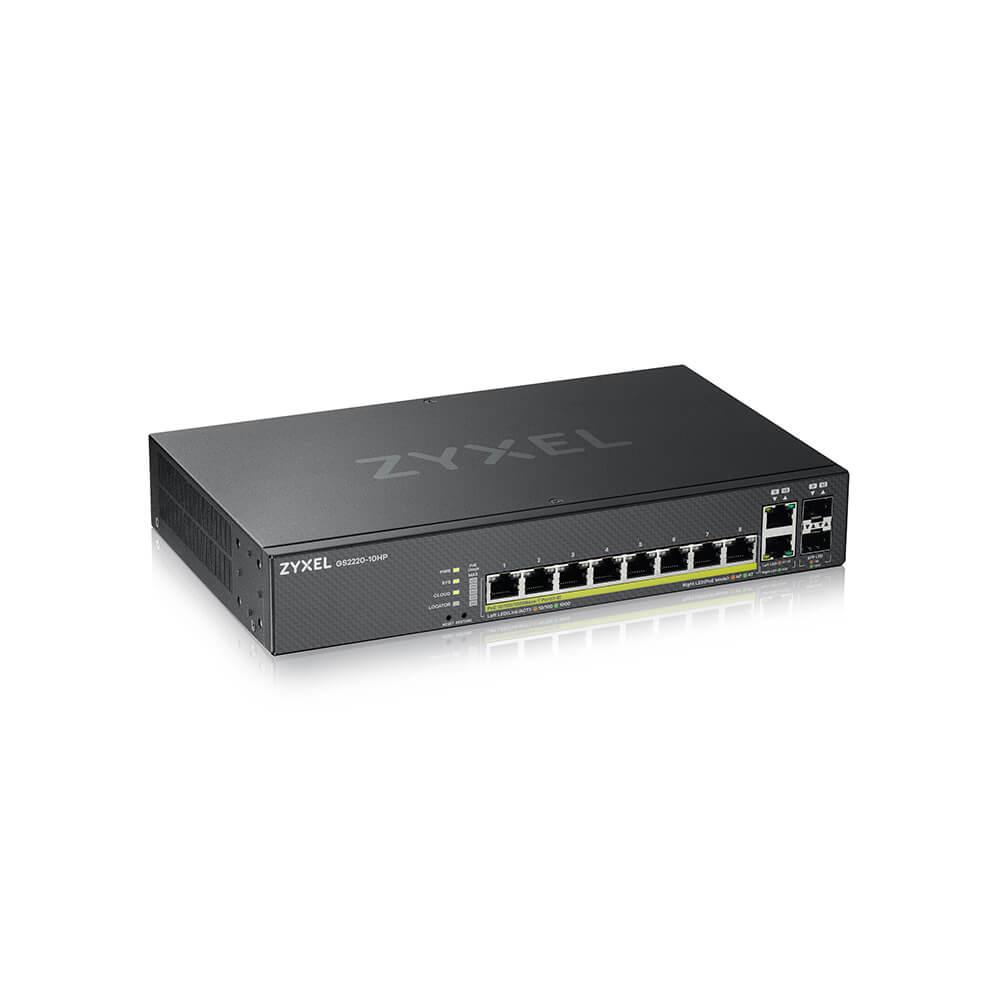 Zyxel GS2220-10HP Gestito L2 Gigabit Ethernet [10/100/1000] Supporto Power over Ethernet [PoE] Nero (GS2220-10HP 8-PORT GBE L2