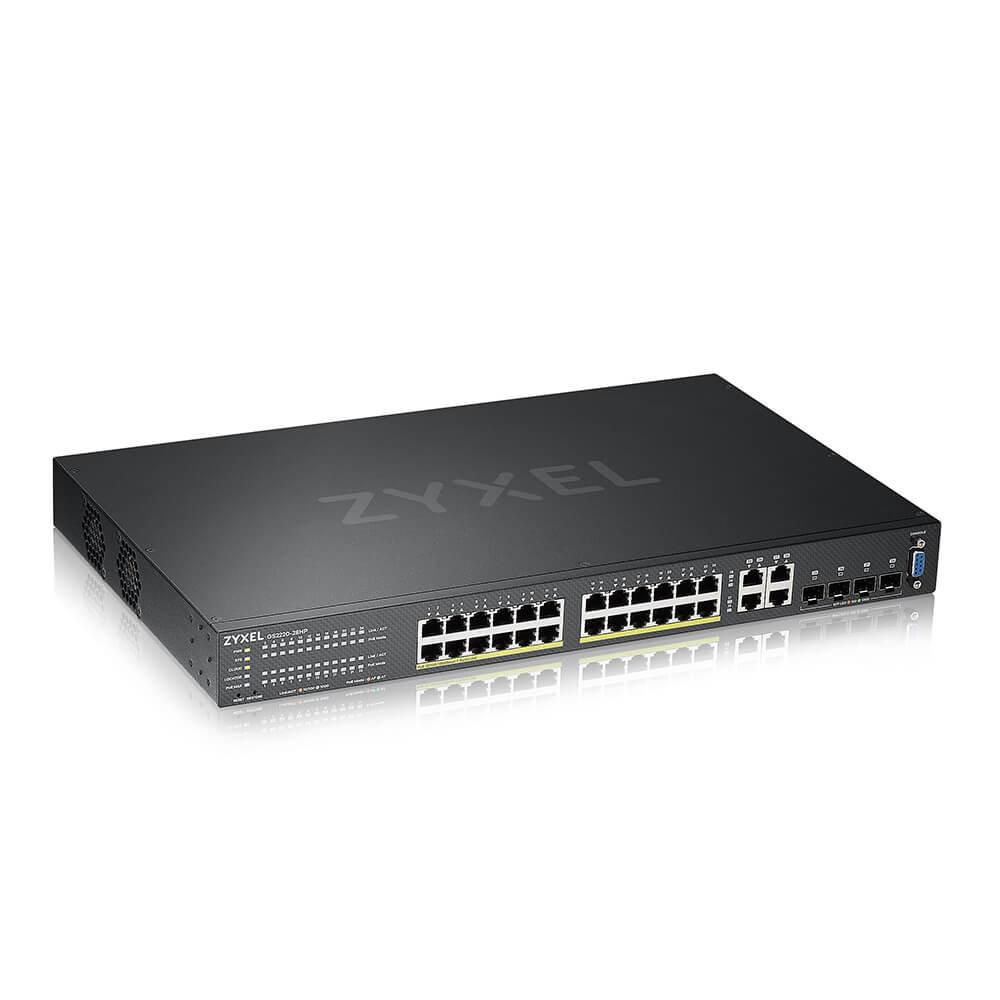 SWITCH ZYXEL GS2220-28HP-EU0101F 24P Gigabit POE (fino a 375W)4P (RJ-45/SFP) IPv6 VLAN Desktop/Rack Managed Layer 3 Lite