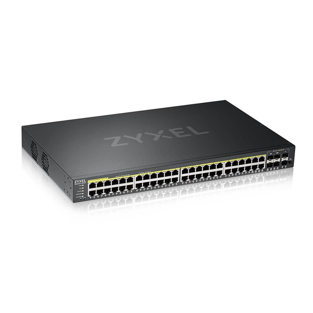 SWITCH ZYXEL GS2220-50HP-EU0101F 44P Gigabit POE (fino a 375W) +4P (RJ-45/SFP) +2P SFP, IPv6, Desktop/Rack Managed Layer 3 Lite