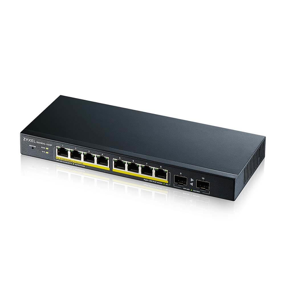 Zyxel GS1900-10HP Gestito L2 Gigabit Ethernet [10/100/1000] Supporto Power over Ethernet [PoE] Nero (GS1900-10HP V2 8-PORT GBE