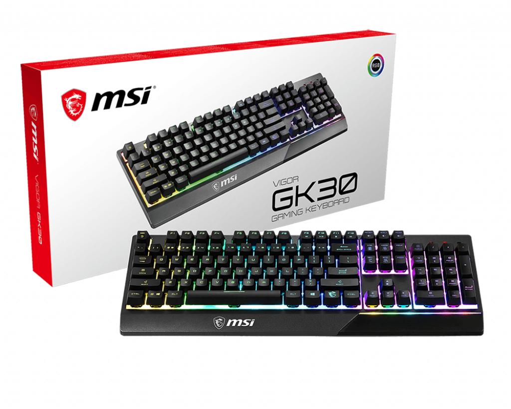 MSI Vigor GK30 tastiera USB QWERTY US International Nero