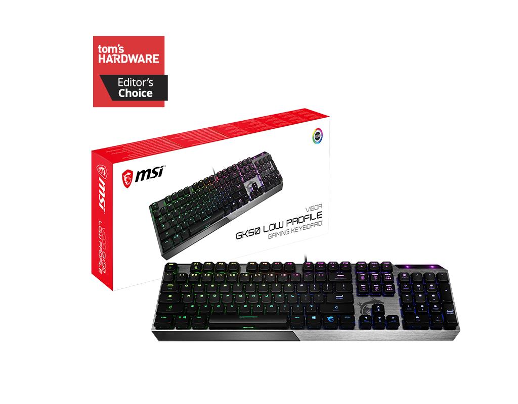 MSI Vigor GK50 tastiera USB QWERTY Inglese UK Nero, Metallico