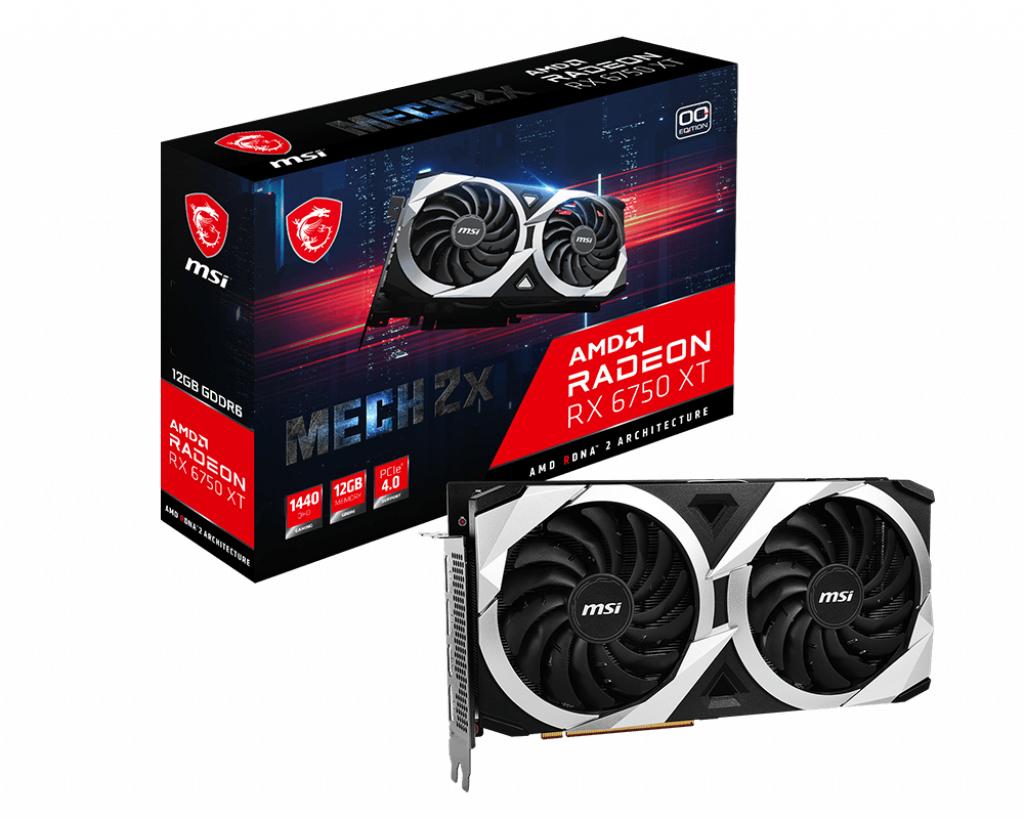 MSI Radeon RX 6750 XT MECH 2X 12G OC AMD 12 GB GDDR6