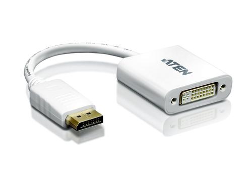 Aten DisplayPort to DVI converter, PC: Up to UXGA / HDTV: Up to 1080i,1080p