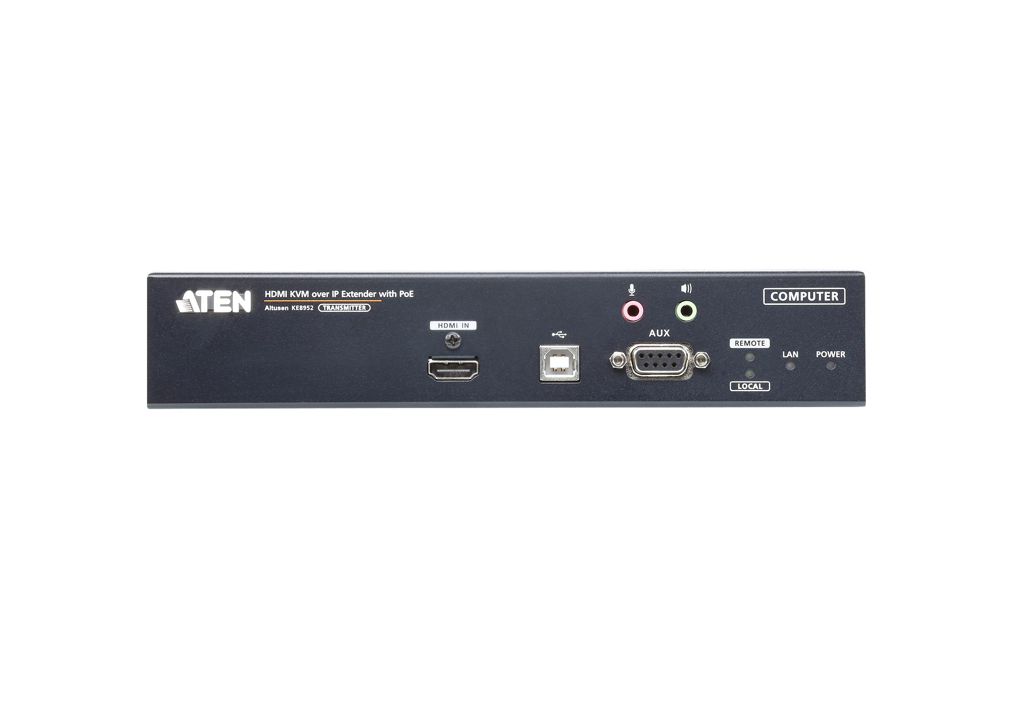 Aten 4K USB HDMI Single Display KVM Over IP Transmitter with PoE Premium Product