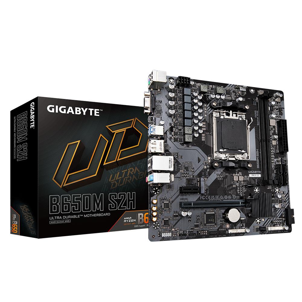 GIGABYTE B650M S2H Scheda madre - AMD Ryzen serie 9000, VRM a 5+2+2 fasi, fino a 6400 MHz DDR5 [OC], 1xPCIe 4.0 M.2, LAN GbE, U