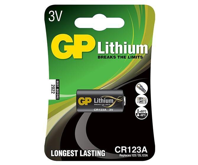 LITHIUM BATTERY CR123A - Lithium CR123A, Single-use - battery, CR123A, 3 V, 1-pack, Black - Warranty: 12M