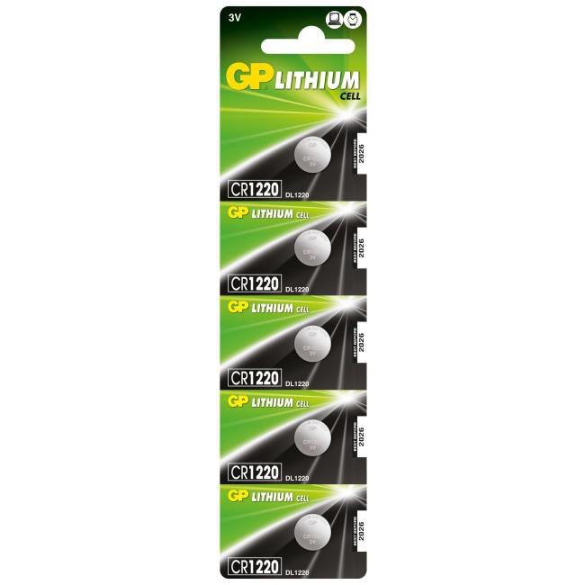 LITHIUM BUTTON CELL CR1220 - Lithium CR1220, Single-use - battery, CR1220, Lithium-Manganese Dioxide [LiMnO2], 3 V, 5 pc[s], 36