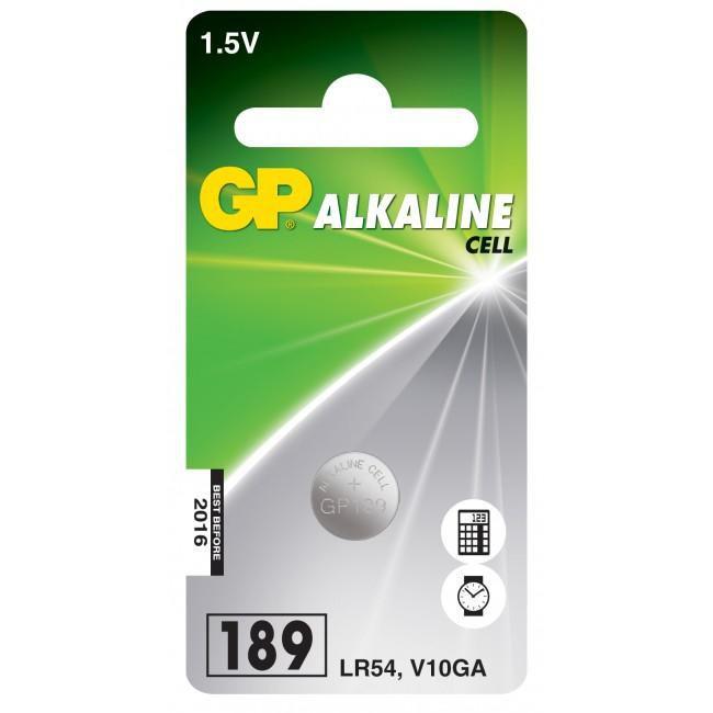 GP BUTTON CELL LR54 - Alkaline Cell 102004, - Single-use battery, LR54, SR54, Alkaline, 1.5 V, 1 pc[s], Silver - Warranty: 12M