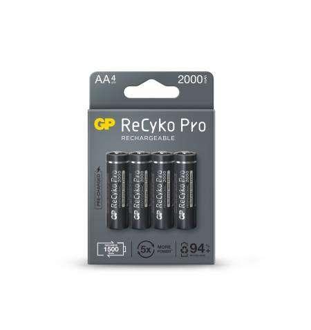 GP Recyko Pro pacco da 4 batterie ricaricabili 2100MAH AA 1,2 V - Precaricate - Ciclo di vita: buono a 1.500 volt