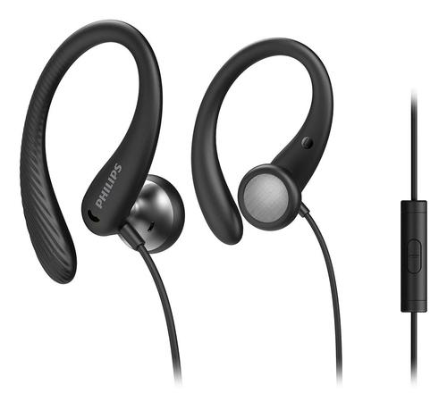 Philips TAA1105BK/00 Cuffie con Filo per Fitness e Sport, Microfono, IPX2 Resistenti al Sudore, Supporti per l'orecchio Flessib