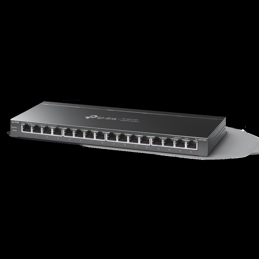 Switch Desktop Gigabit 16 porte PoE+ TL-SG116P