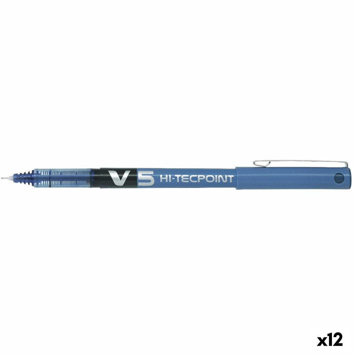 Pilot 100101203 penna roller Blu 12 pz (Pilot V5 Hi-Tecpoint Liquid Ink Rollerball Pen 0.5mm Tip 0.3mm Line Blue [Pack 12] - 10