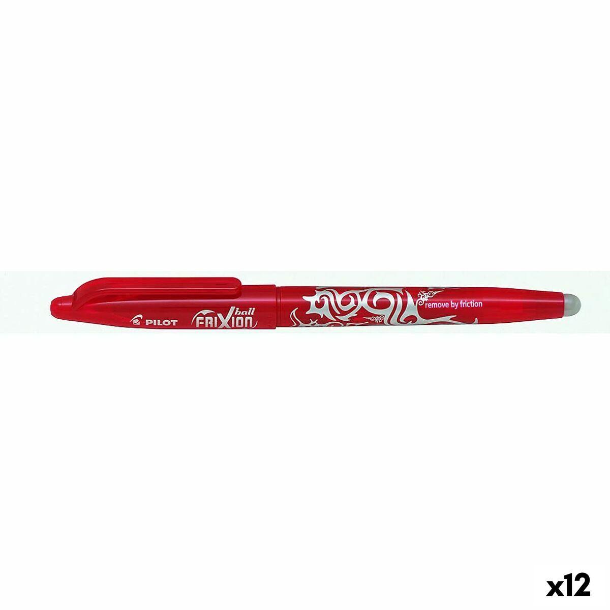 Pilot 224101202 penna roller Rosso 12 pz (Pilot FriXion Ball Erasable Gel Rollerball Pen 0.7mm Tip 0.35mm Line Red [Pack 12] -