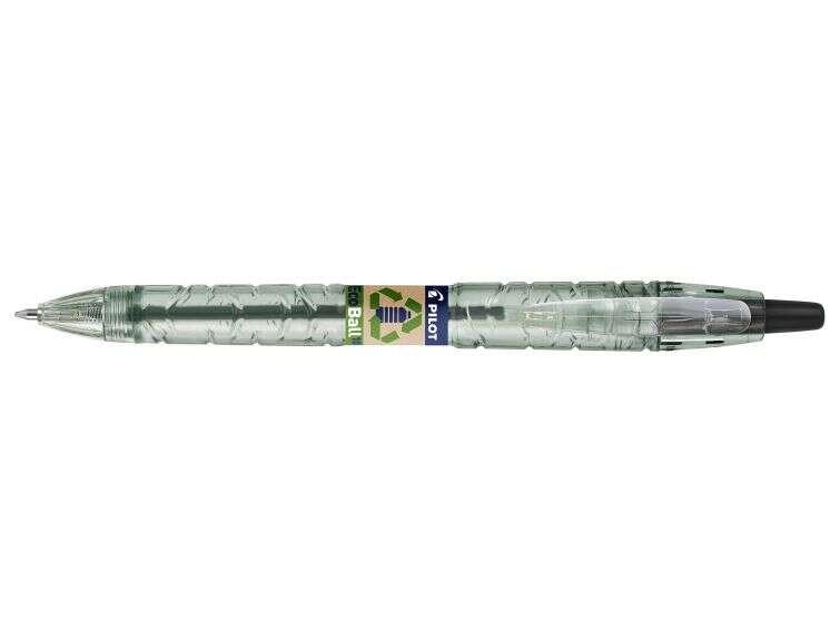 Penna a sfera retrattile Pilot B2P Ecoball BeGreen - Punta tonda da 1 mm - Corsa 0,27 mm - 86,64% di plastica riciclata - Ricar