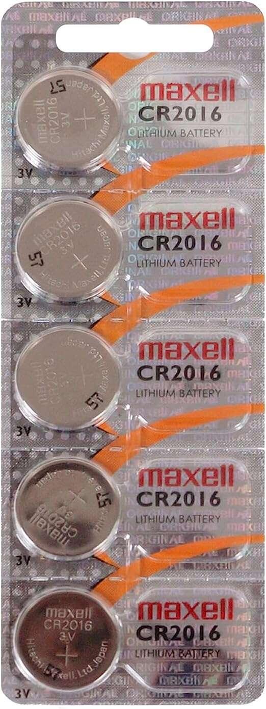 Pulsatore a batteria al litio Maxell 5 batterie CR2016 3V