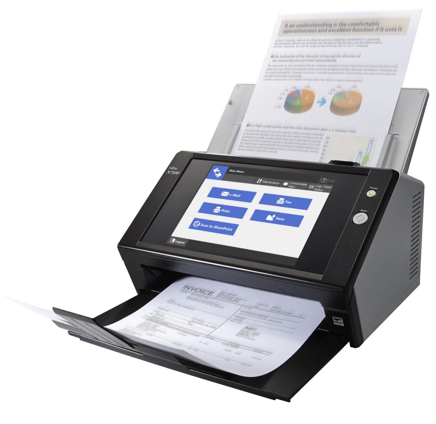 SCANNER RICOH N7100E A4 Scanner di Rete con LED Ethernet Gigabit Touchscreen ADF Duplex da 25 ppm/50 ipm - PA03706-B301