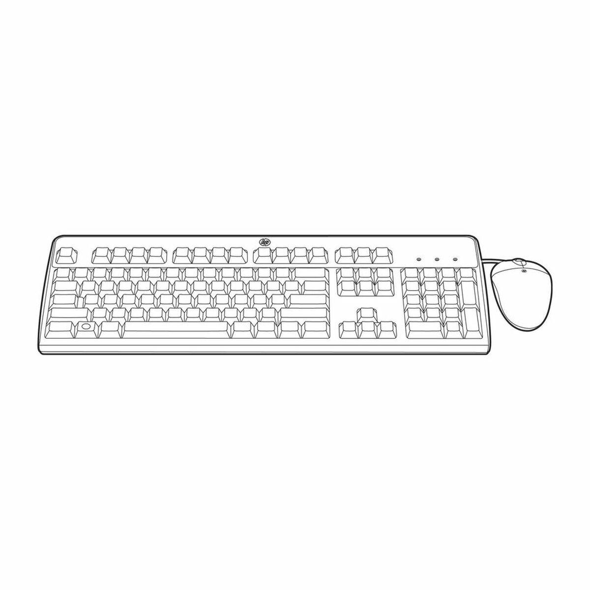 Tastiera Hewlett Packard Enterprise 631348-B21 USB QWERTY Mouse spagnolo incluso Nero