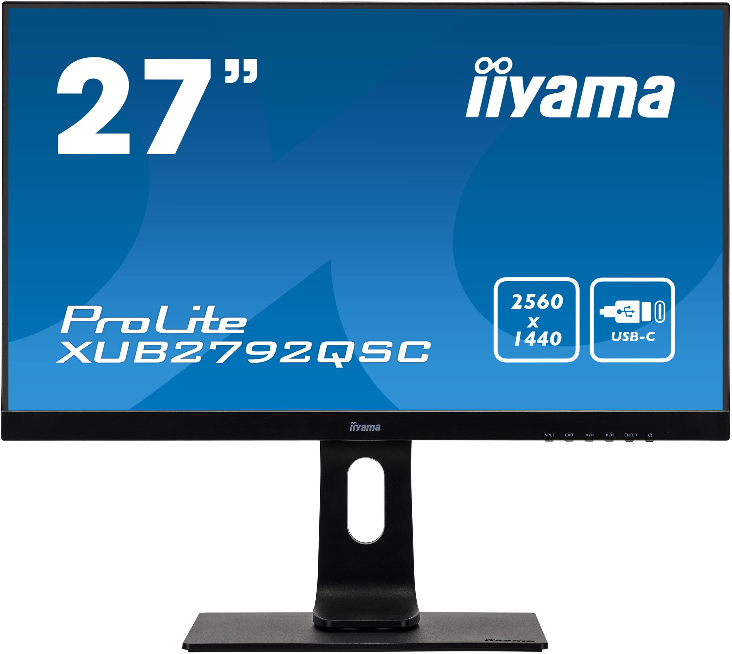 iiyama ProLite XUB2792QSC-B1 Monitor PC 686 cm (27") 2560 x 1440 Pixel Wide Quad HD LED Nero