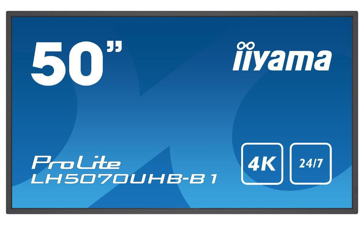 iiyama LH5070UHB-B1 visualizzatore di messaggi Pannello piatto per segnaletica digitale 1257 cm 49.5 VA 700 cd/m 4K Ultra HD Ne