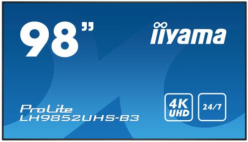 iiyama PROLITE Pannello piatto per segnaletica digitale 2,48 m (97.5") 500 cd/m² 4K Ultra HD Nero Android 8.0 24/7