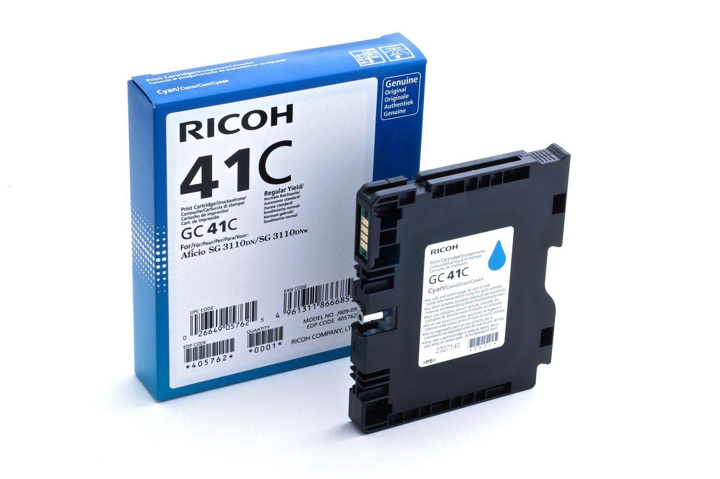 ORIGINAL Ricoh cartuccia gelo ciano GC41CHC 405762 2200 Seiten