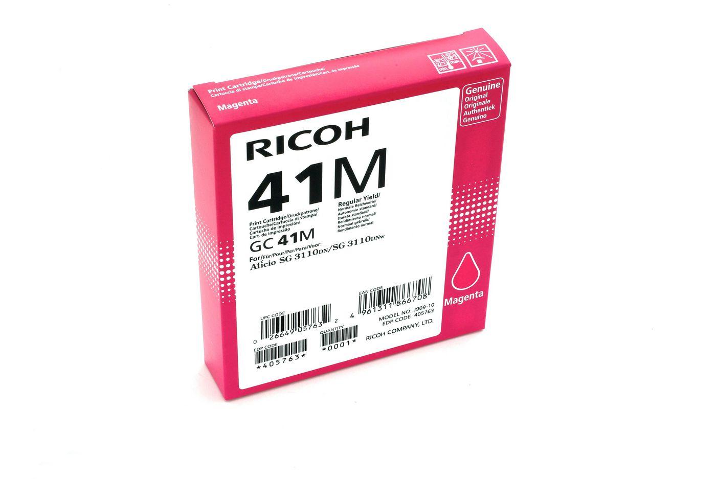 ORIGINAL Ricoh cartuccia gelo magenta GC41MHC 405763 2200 Seiten