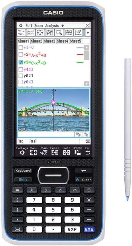 Casio FX-CP400 Calcolatrice scientifica grafica 3D - Touch Screen a colori - Grafica 3D - Disegno simultaneo fino a 100 curve -