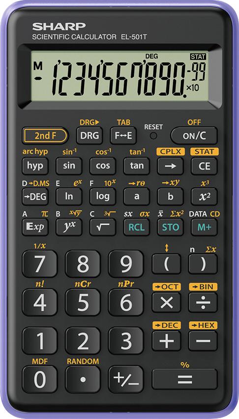 Sharp EL501 12 Digit Scientific Calculator Black/Purple SH-EL501TBVL